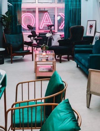 Lounge seating in the Kaos studio.